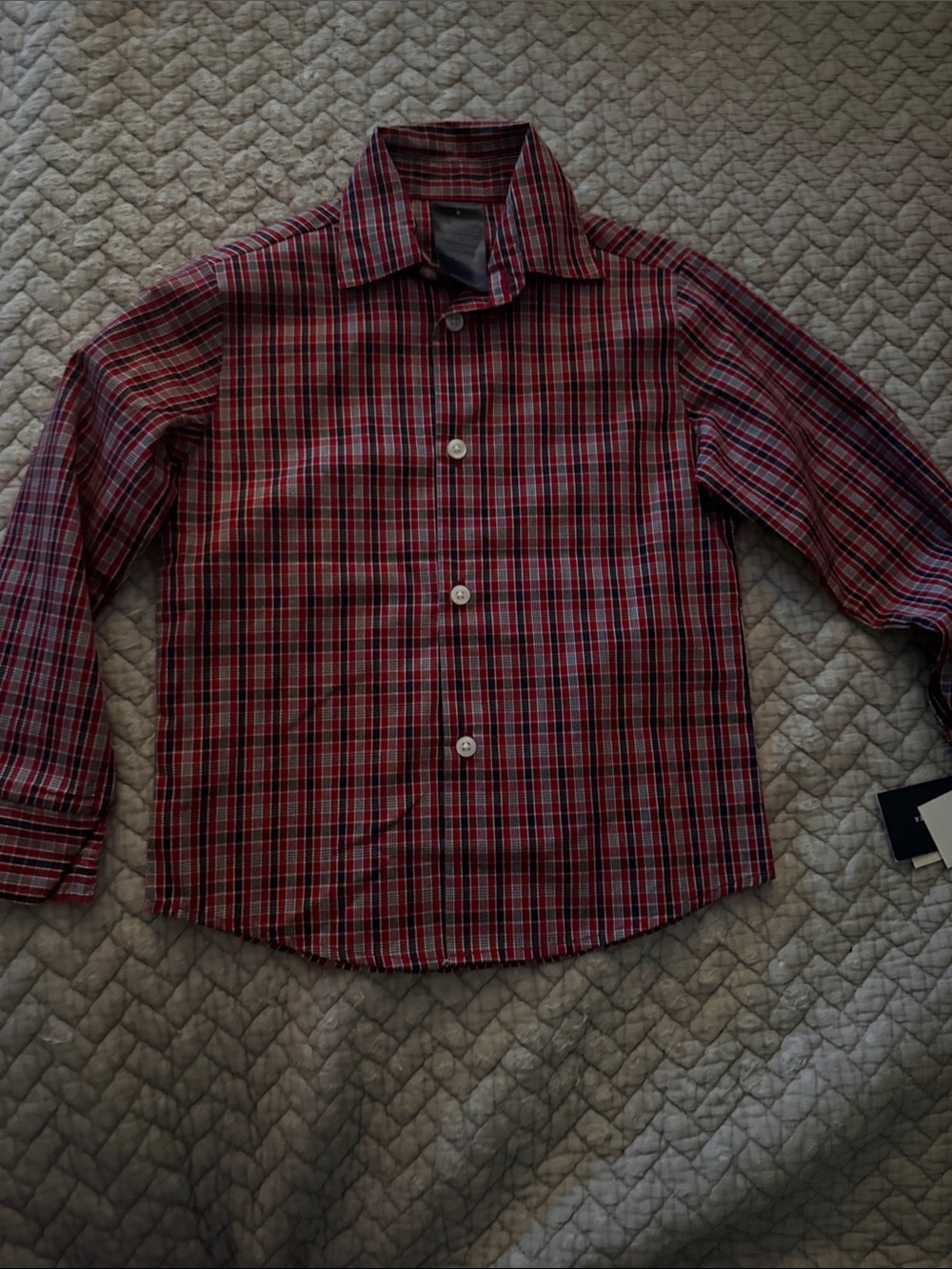 Boys Red Plaid Tommy Hilfiger size 5 NWT
